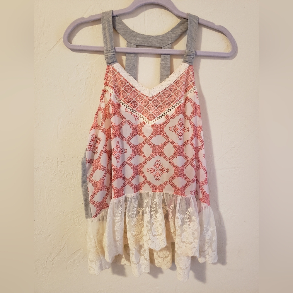 Jolt  womens sleeveless top T-back cut out. sz L